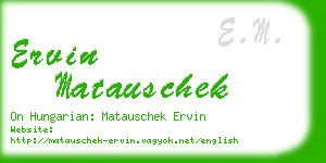 ervin matauschek business card